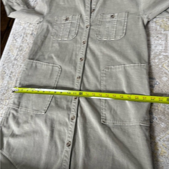James Perse Khaki Button Down Utility Shirt Dress - Picture 8 of 11